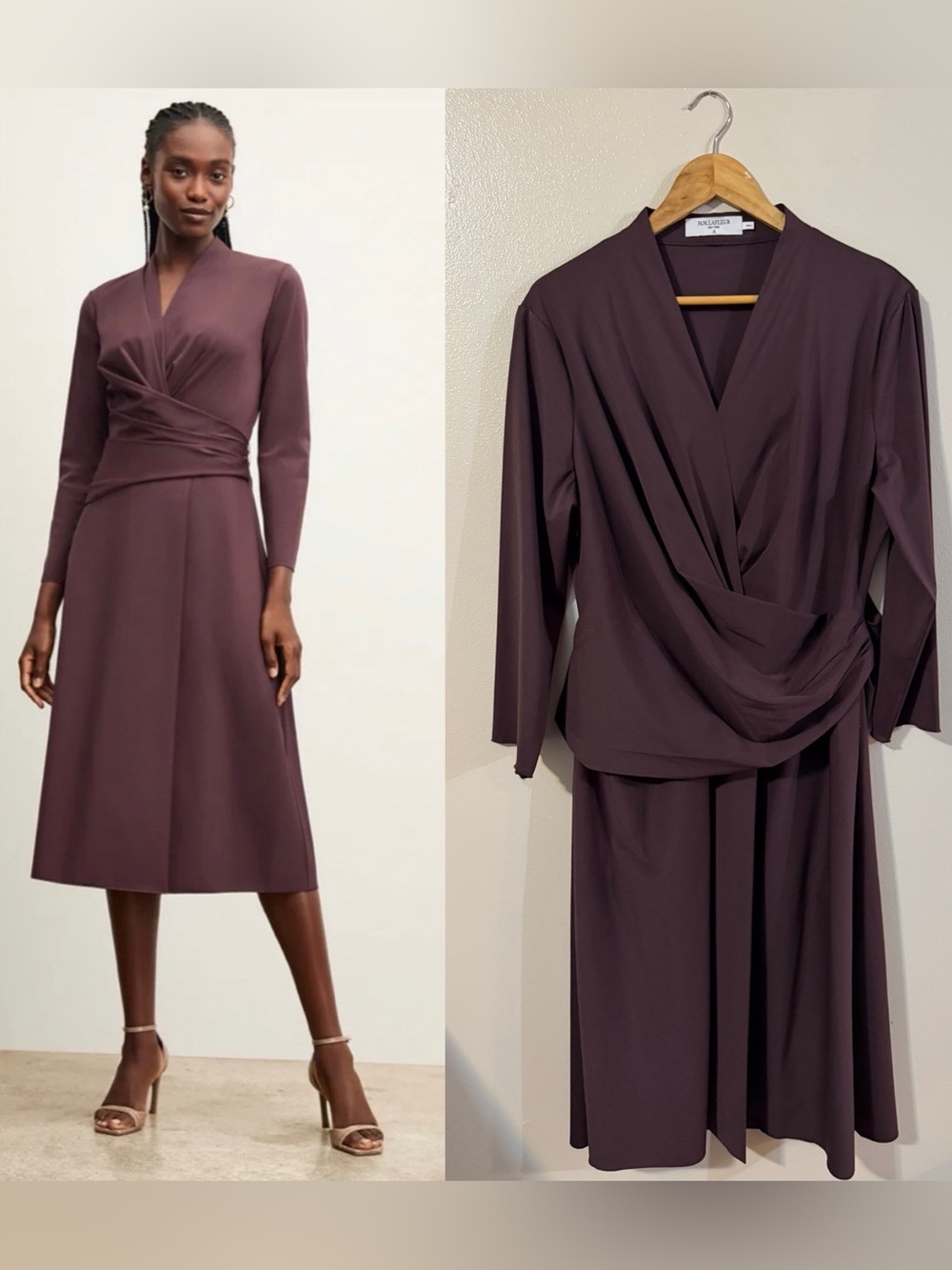 M.M. Lafleur | The Carly Dress - Stretch Crepe, Grape, like new, Size 18